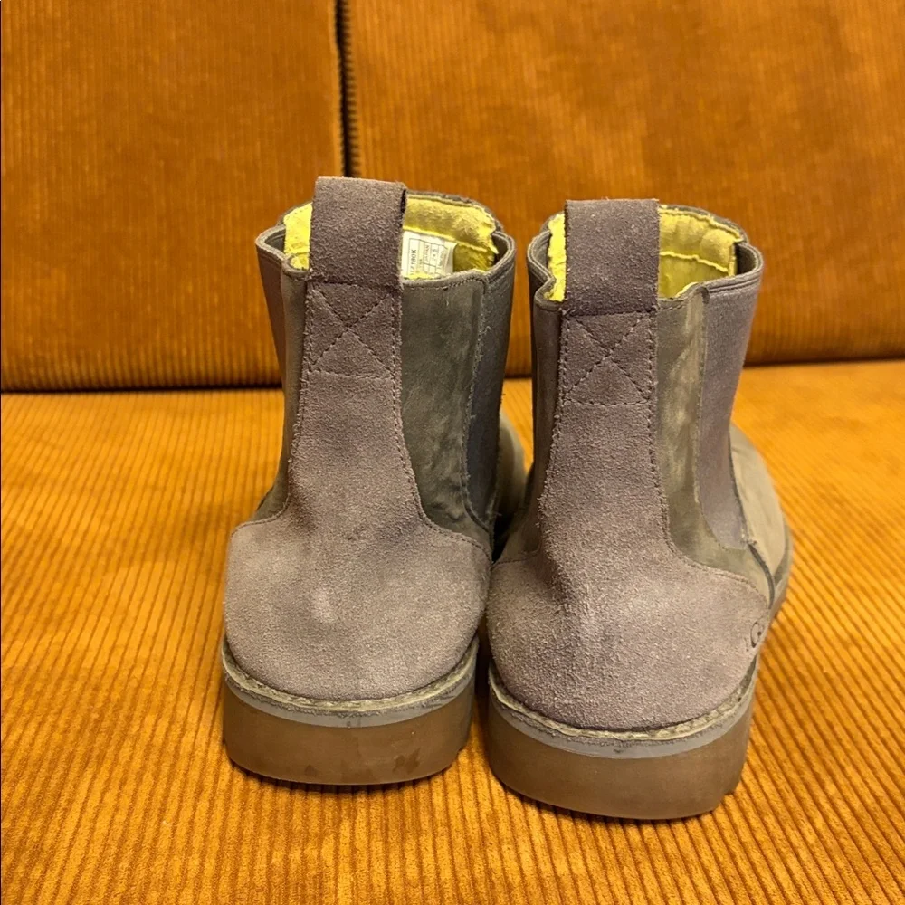 Ugg Bolden Gray Leather/Suede Chelsea Boots Size 6 - Picture 4 of 9